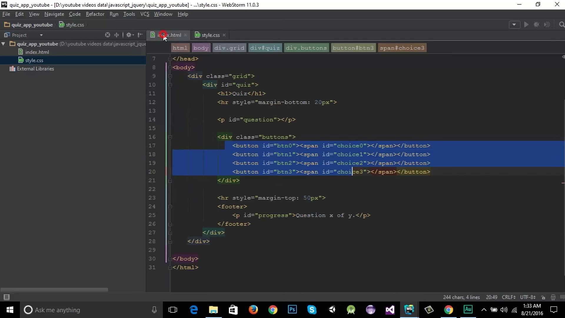 ⁣Develop a Quiz App with Javascript - Object Oriented Programming - YouTube