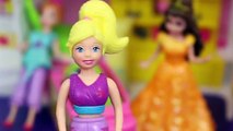DISNEY PRINCESS Magic Clip Dolls ATTACK!!! Barbie Goes Crazy on Frozen Elsa, Merida & Polly Pocket