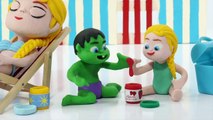 Superhero Babies Play Fidget Spinner Baby Hulk Frozen Elsa Play Doh Stop Motion Animations