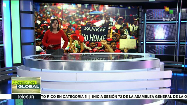 Marchan venezolanos para repudiar injerencismo de EE.UU.