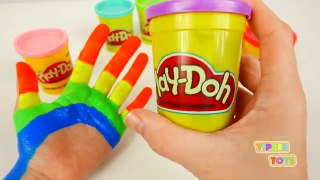 Learn Rainbow Colors with Play Doh and Body Paint