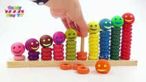 Learn Colors and Teach Numbers 1-10 For Kids with Wooden Ring Sorting Finger Family Nurser