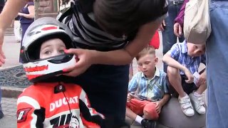 3-year-old motorcyclist rides