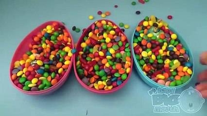 Hidden Surprises in 3 HUGE GIANT JUMBO Surprise Eggs Filled with Candy! Part 5