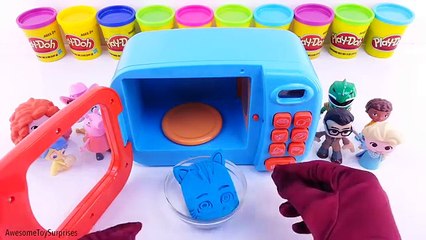 PJ Masks Learn Colors! Play-Doh Surprises with Magic Microwave Pretend Play! Catboy Gekko Owlette