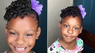 Kids Natural Hairstyle: Sock Bun & Defined Twistout with Rollers