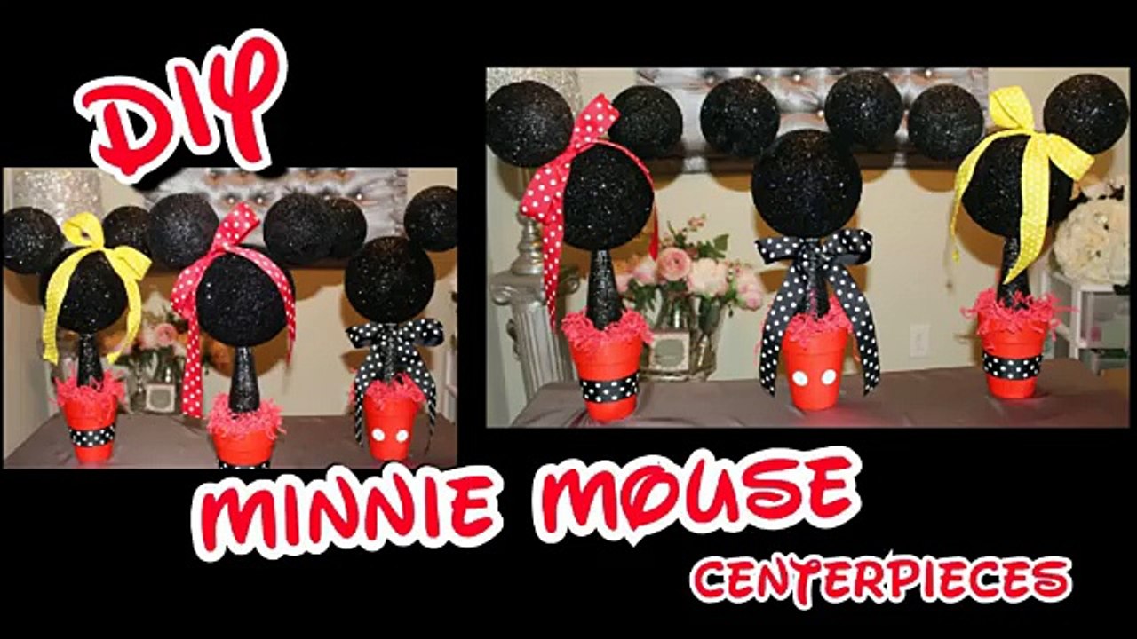 DIY Minnie & Mickey Mouse Centerpieces | Girls Birthday Party Decorating Ideas | Babys 1st BDAY