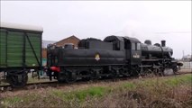 Great British Steam Engine hauling a Goods Train of Trucks