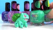 POKEMON GO BULBASAUR SQUIRTLE PIKACHU Color Changing NAIL POLISH DIY Toy Surprises