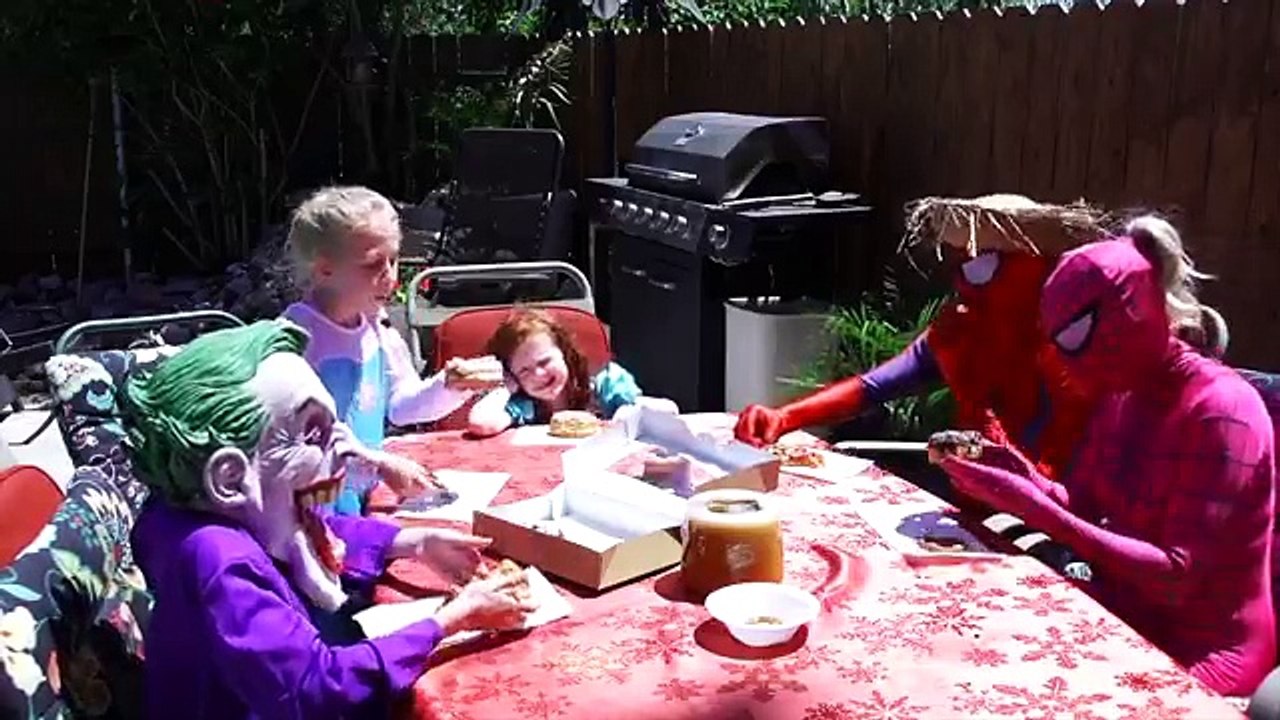 SUPERHERO COMPILATION!! Funny Joker Prank vs Green Spiderman and Frozen Elsa rainbow candy IRL!!