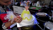 BARBIE DOLL CAKE - Making & Decorating, Recipe without Fondant [Hindi] by Geetika