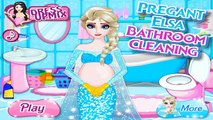 Permainan Elsa Frozen Hamil - Mengandung Membersihkan kamar Mandi - Pregnant Elsa Bathroom Cleaning