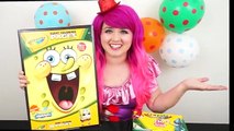 Coloring SpongeBob Squarepants & Gary GIANT Coloring Page Crayons | COLORING WITH KiMMi THE CLOWN