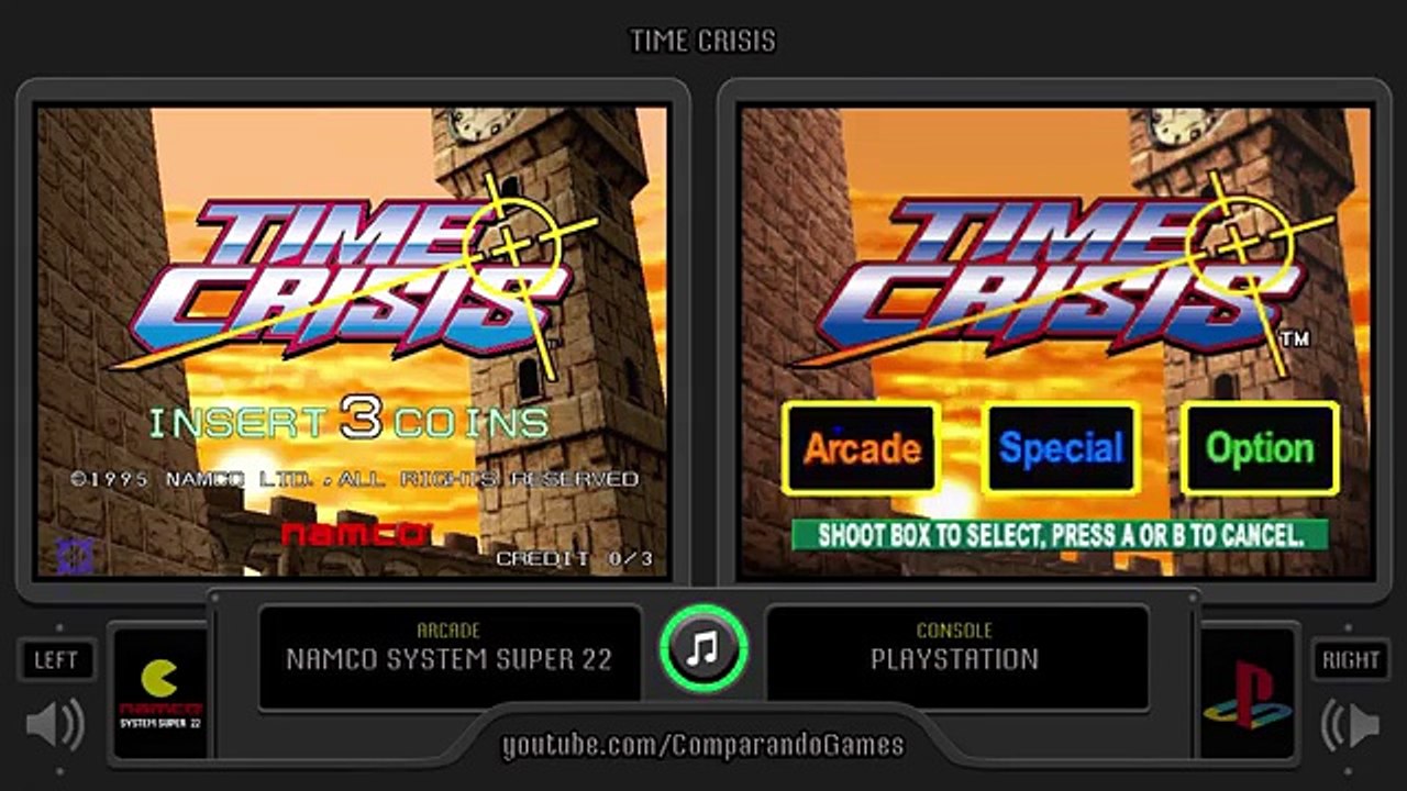 Time Crisis (Arcade vs Playstation) Side by Side Comparison