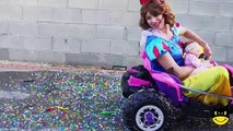 Snow White Crush ORBEEZ Balloons Under CAR Baby POLICE Prank Toys Kids