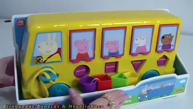 Peppa Pig George Susy Danny no Ônibus de Atividades – Brinquedos School Bus Toy Baby em Portugues