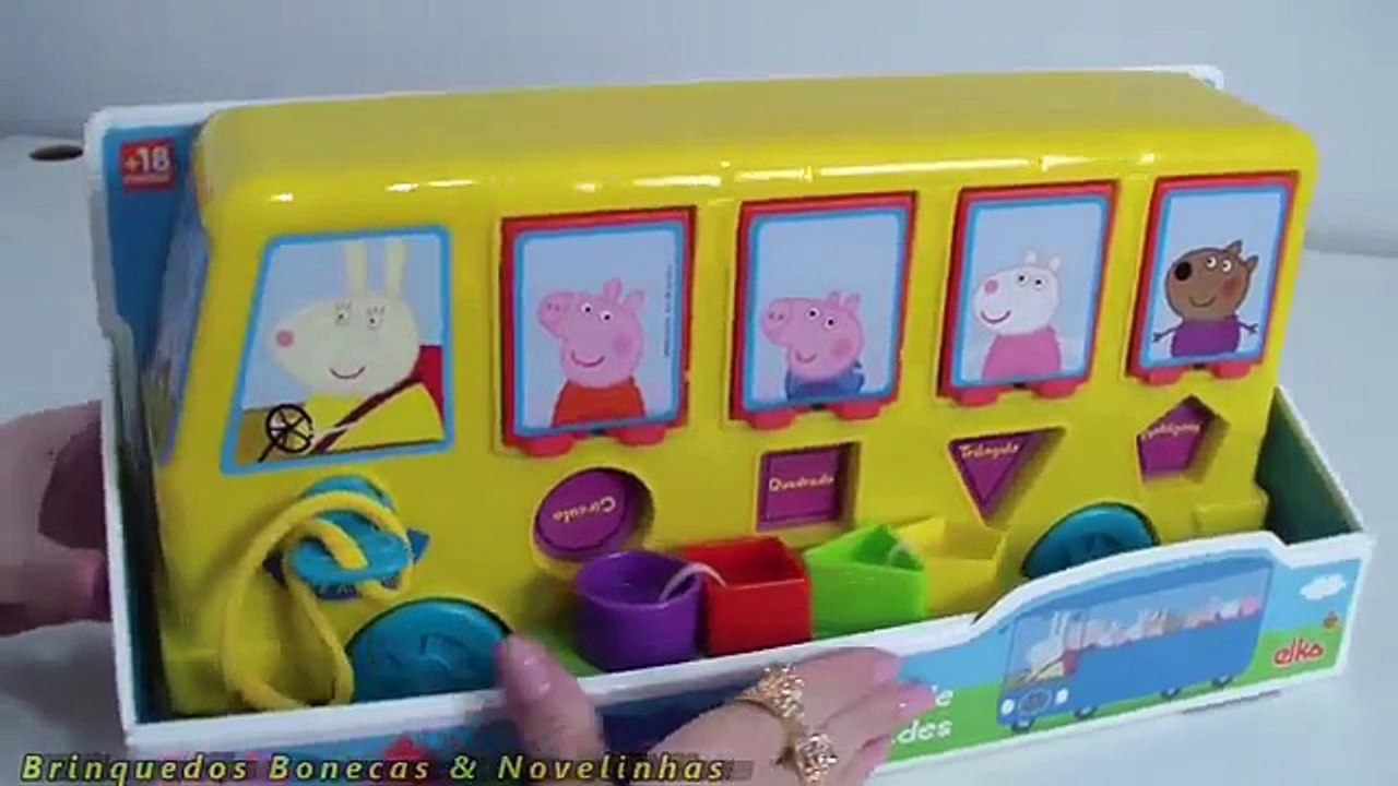 Peppa Pig George Susy Danny no Ônibus de Atividades – Brinquedos School Bus Toy Baby em Portugues