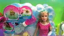 Barbie Splish Splash Pup Playset With Disney Princess Bubble Bath Bathtub