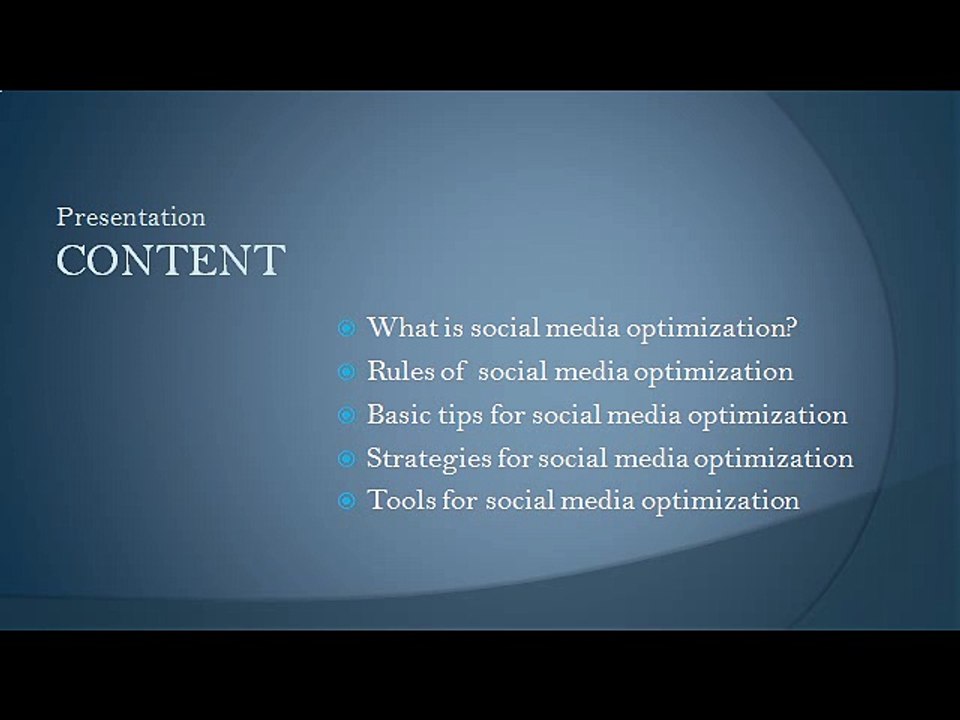 SOCIAL MEDIA OPTIMIZATION- Basic Concepts & Strategies