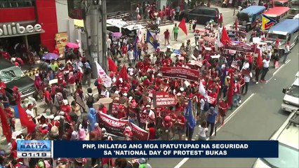 PNP, inilatag ang mga ipatutupad na seguridad sa 'National Day of Protest' bukas