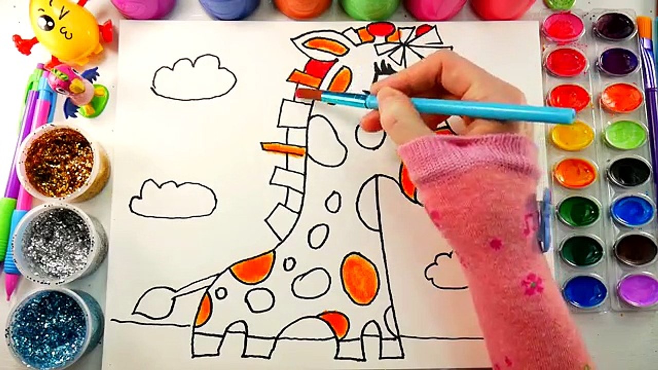 LEARN How to DRAW and COLOR CUTE BABY ANIMALS Coloring Page Snake FOR KIDS to Paint with W