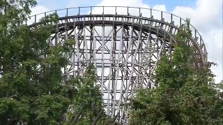 Troy Wooden Roller Coaster POV 60FPS Toverland Netherlands