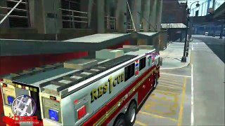FDNY Rescue 1 Responding to ALL HANDS 10-75 with E-Q2B -GTA IV