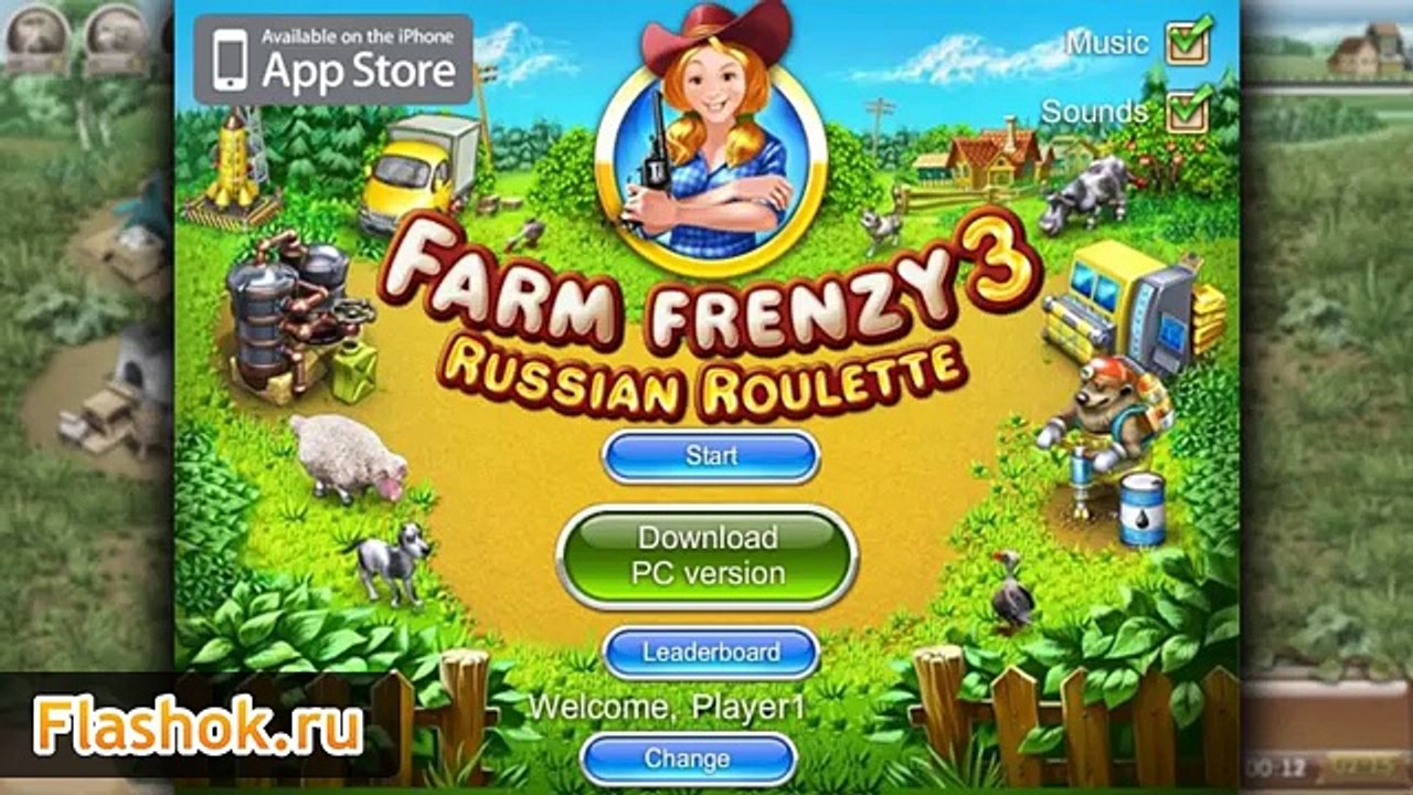 Flashok ru: Видео обзор игры Веселая ферма 3: Русская рулетка (Farm Frenzy 3)