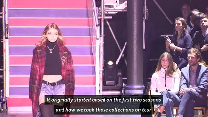 Gigi Hadid's sister Bella and brother Anwar on set