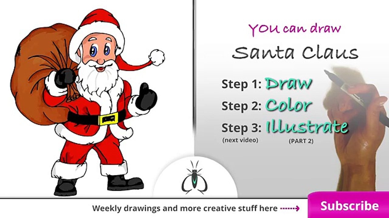 How to Draw Santa Claus Step by Step - Easy Art Lesson