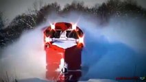Awesome Powerful Train plow through snow railway tracks HD 2017