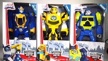 GIANT TRANSFORMERS RESCUE BOTS!!! Salvage, High Tide, Bumblebe, Optimus Prime, Blurr, Blades, Morbot