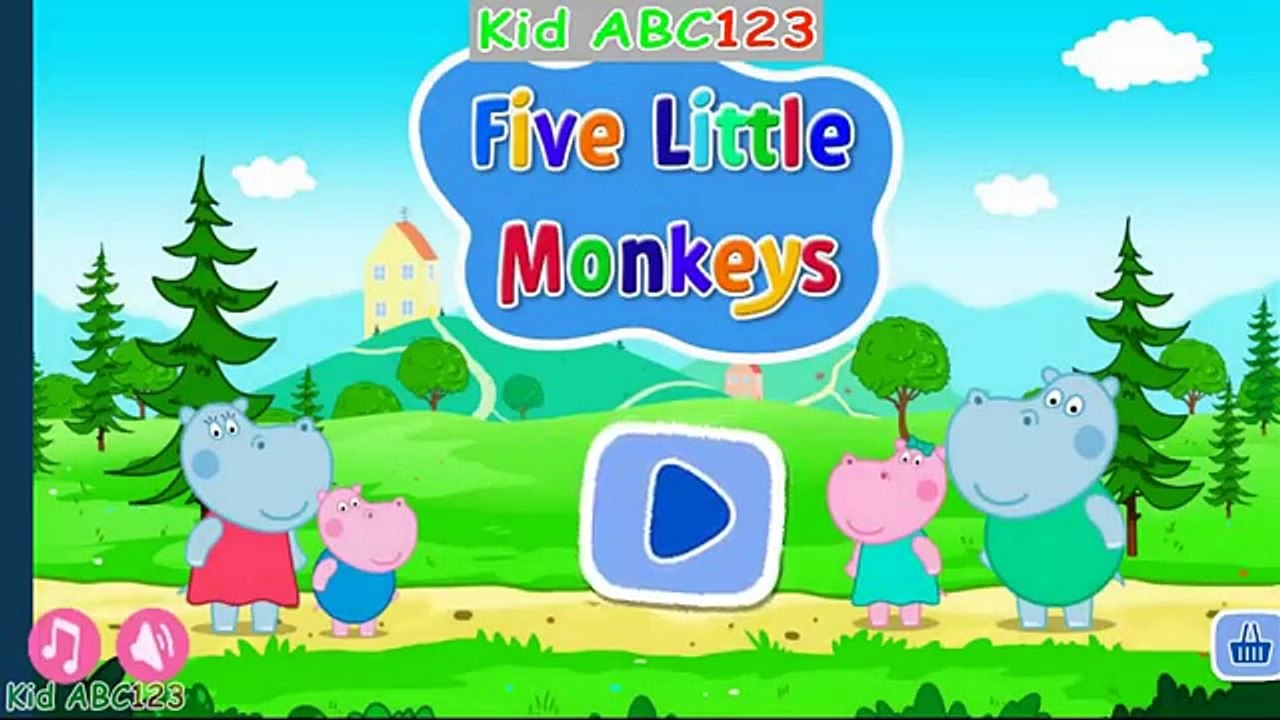 Five Little Monkeys songs with Pig Hippo - Kids Baby songs