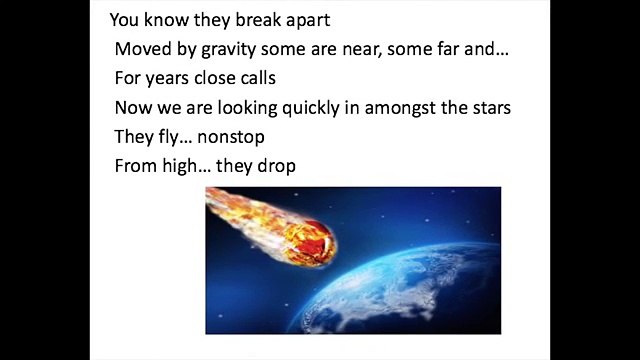 Asteroids, Comets, Meteors Song