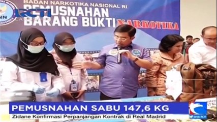 BNN dan Bareskrim Musnahkan 147,6 Kg Sabu
