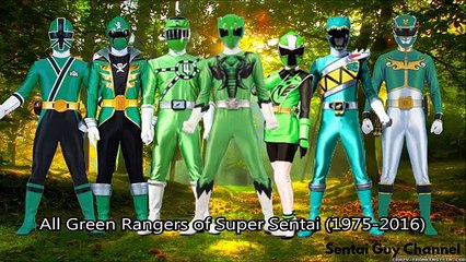 All Green Rangers of Super Sentai ( 1975 - 2016 )