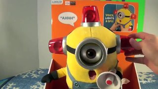 Talking Bee-Do Fireman Minion Plush Despicable Me Toy Review! by Bins Toy Bin