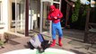 Pink Spidergirl loses her legs! w/ Frozen Elsa, Blue Spiderman, Joker girl, bad baby joker baby