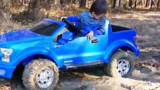 Fisher-Price Power Wheel Ride On Toy Ford F150 Mud Riding! Fun Outdoor Activities For Kids!