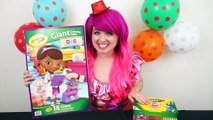 Coloring Lambie Doc McStuffins GIANT Coloring Book Crayola Crayons | COLORING WITH KiMMi THE CLOWN