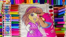 Learn Colors for Kids and Color Dora the Explorer Coloring Pages