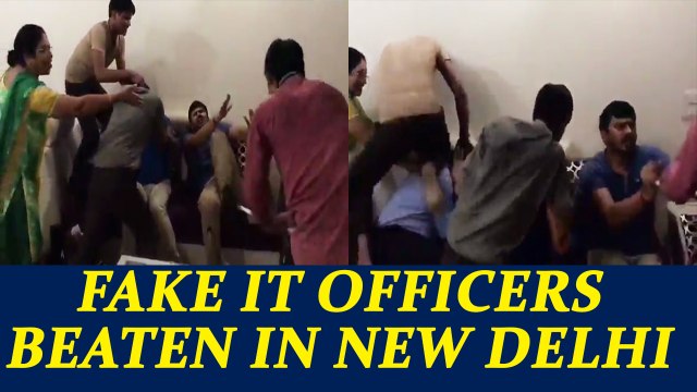 Con artists posing a 'Fake IT' officers nabbed by Businessman's family in Delhi,Watch |Oneindia News