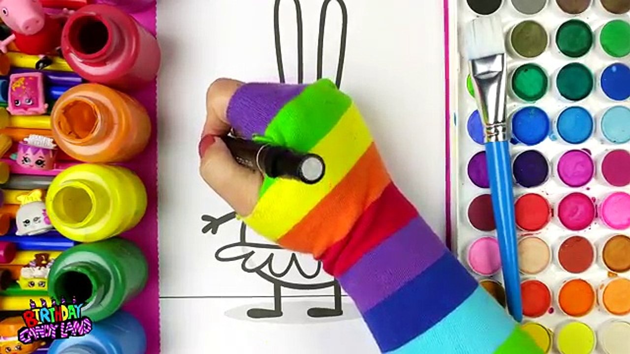 Learn Coloring for Kids and Color Peppa Pigs friend Rebecca Rabbit Coloring Pages