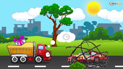 Dessins animé voiture 1 heure Compilation. Voiture de course, Voiture de police, Camion de pompiers!