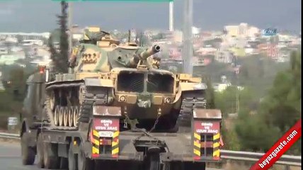 Karayolu ile gönderilen tanklar Hatay'a ulaştı