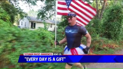 Why a Michigan Man Carries an American Flag, Wears a Tutu on His Morning Run