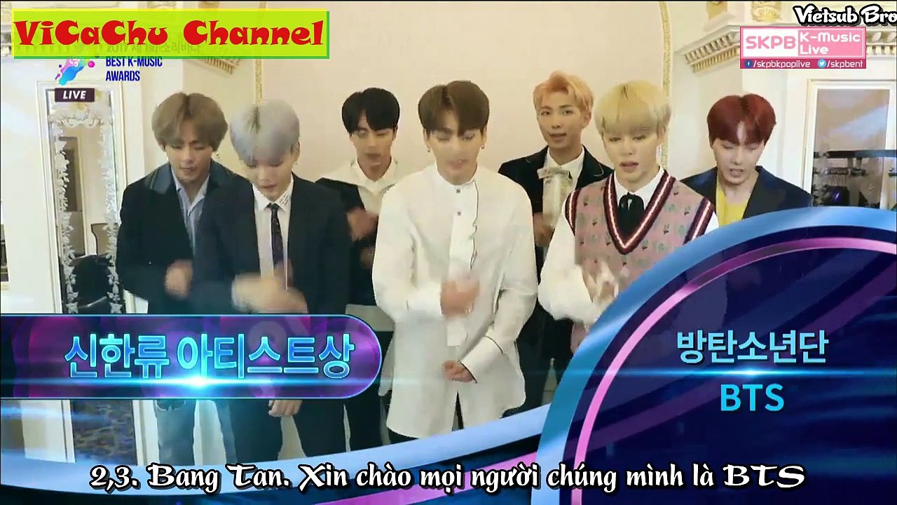 170920 BTS (방탄소년단) won The Artist Award @ 2017 Soribada Best K-Music Awards