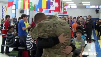 Soldier Returning Home Surprises Son at School