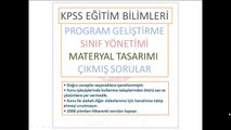 Kpss Eğitim Bilimleri - Program Geliştirme Materyal Tasarımı Sınıf Yönetimi Çıkmış Sorular