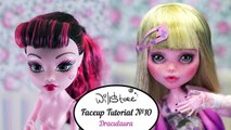 Faceup Tutorial №10 OOAK Draculaura repaint Monster High custom doll